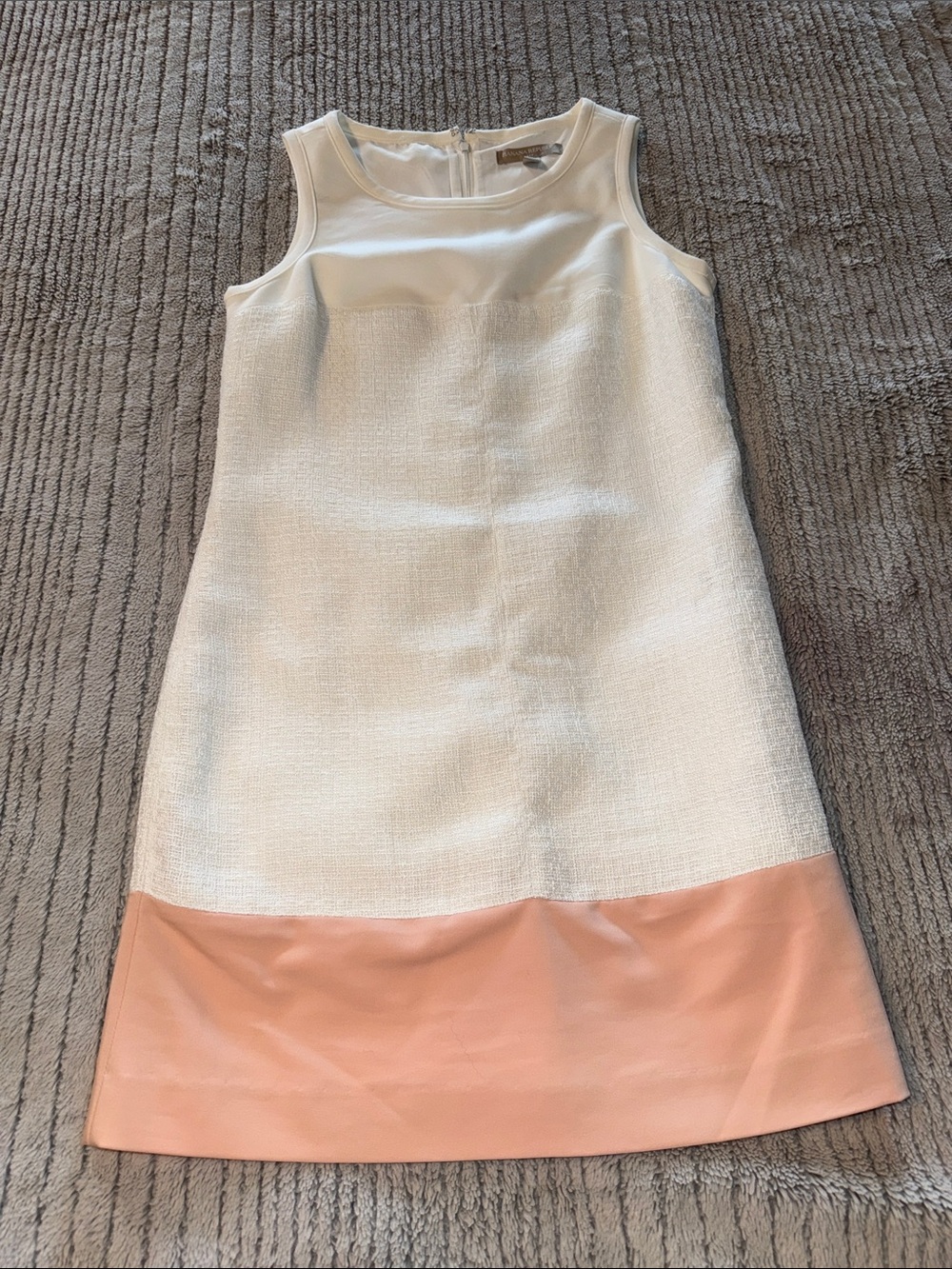 Banana Republic Cream Shift Dress with Peach Band